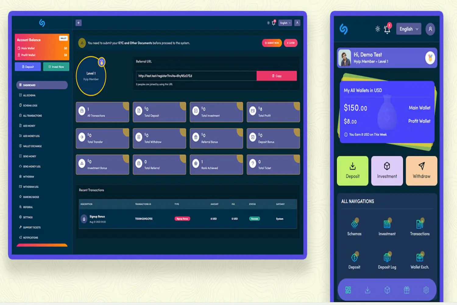 Hyip Rio - Investment system